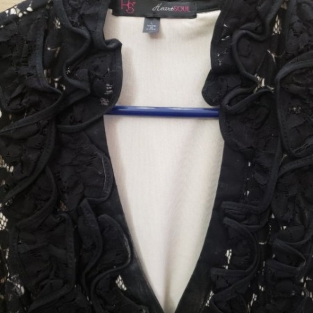 Black Lace Sleeveless Dress - Picture 3 of 5
